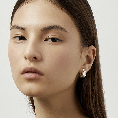 Срібні сережки "Грація" 122705 №34