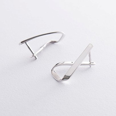 Серебряные серьги на английской застежке 122719 №4