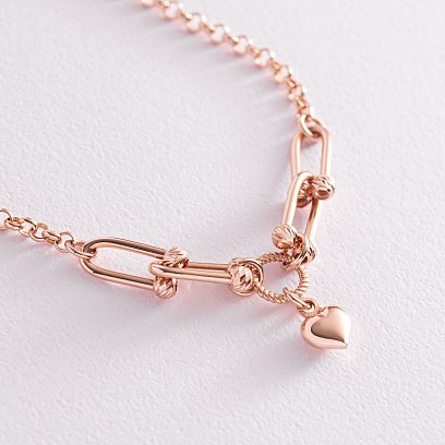 Золотий браслет "Сердечко" б05064 №2