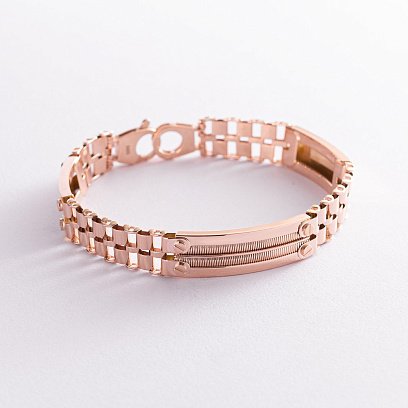 Мужской браслет в красном золоте б05013