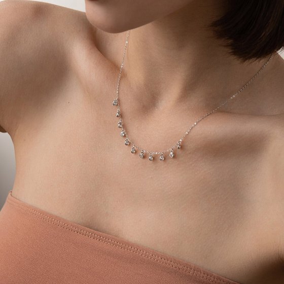 Серебряное колье с фианитами 18566 №3