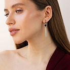 Золотые серьги "Клевер" (эмаль) с09710 от ювелирного магазина Оникс - 1