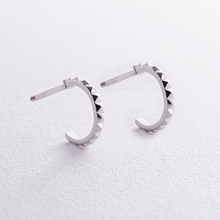 Сережки - пусети "Mona" в білому золоті mini с08381 від ювелірного магазину Онікс