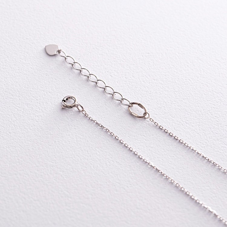 Серебряное колье "Клевер" с фианитами 908-01003 от ювелирного магазина Оникс - 4