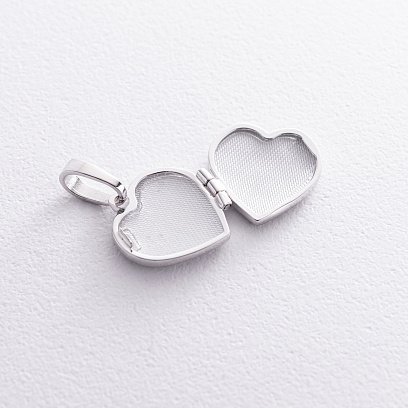Подвеска для фото "Сердечко" в белом золоте п02964 №6