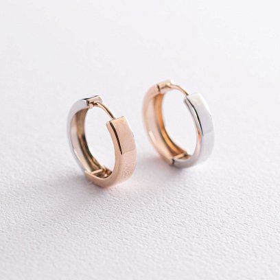 Серьги - кольца из красного и белого золота с05032