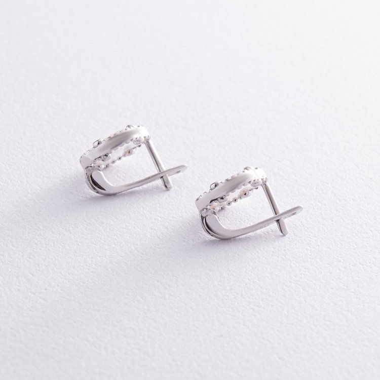 Срібні сережки "Клевер" з перламутром 121590 від ювелірного магазину Онікс - 3