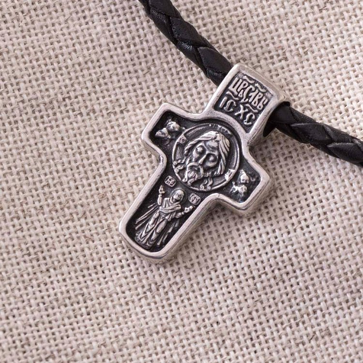 Православний хрест зі срібла з чорнінням 132481 від ювелірного магазину Онікс - 3