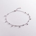 Срібний браслет з білими фіанітами на ногу 141570 от ювелирного магазина Оникс