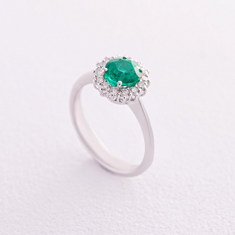 Золота каблучка зі смарагдом і діамантами 228861521 від ювелірного магазину Онікс - 2