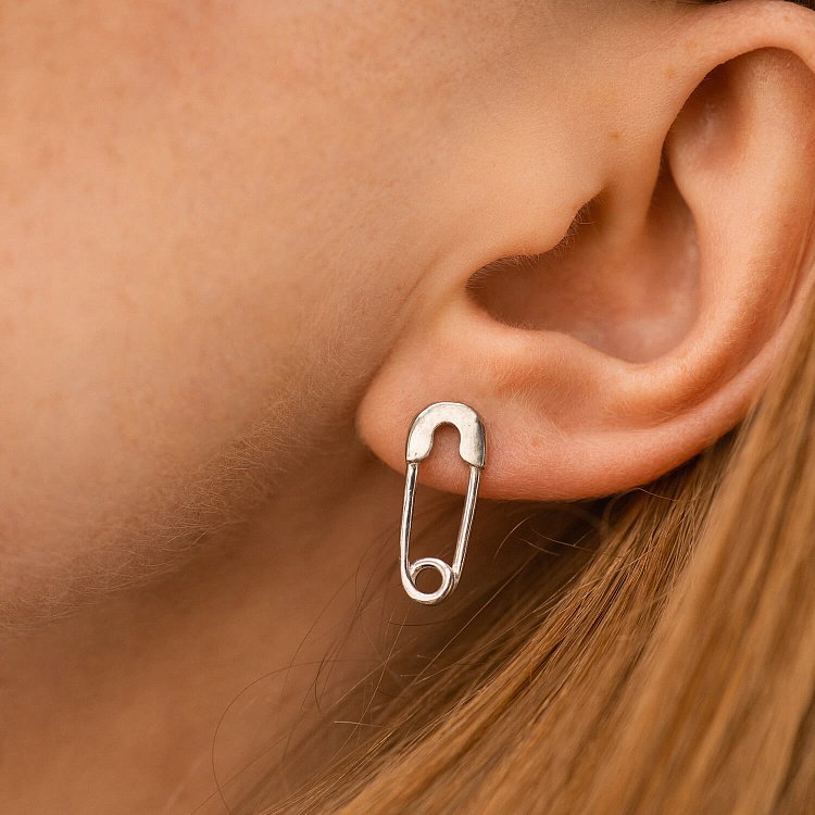 Серьги - пусеты "Булавки" в серебре 123411 от ювелирного магазина Оникс - 3