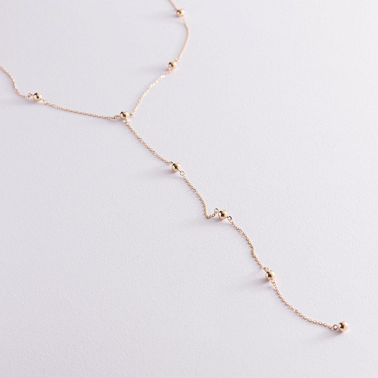 Колье "Шарики" в желтом золоте кол01950 от ювелирного магазина Оникс - 3