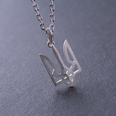 Срібний кулон "Герб України - Тризуб" 133125 №4