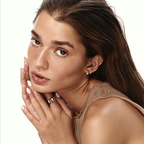 Серьги - пусеты "Polly" в белом золоте с09182 №4