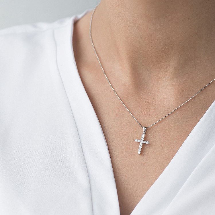 Золотий хрестик (діамант) пб0145ri від ювелірного магазину Онікс - 1