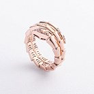 Кольцо "Змея" в красном золоте (фианиты) к08462 от ювелирного магазина Оникс - 2