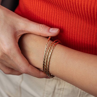 Жорсткий золотий браслет "Переплетення" б05349 №12