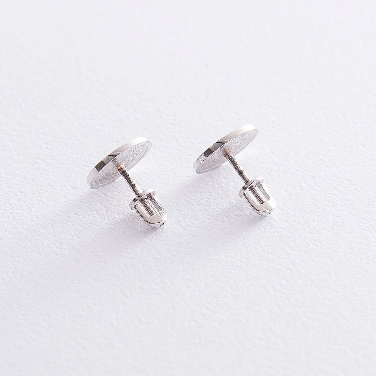 Серьги-пусеты "Древо" в белом золоте с06705 от ювелирного магазина Оникс - 2