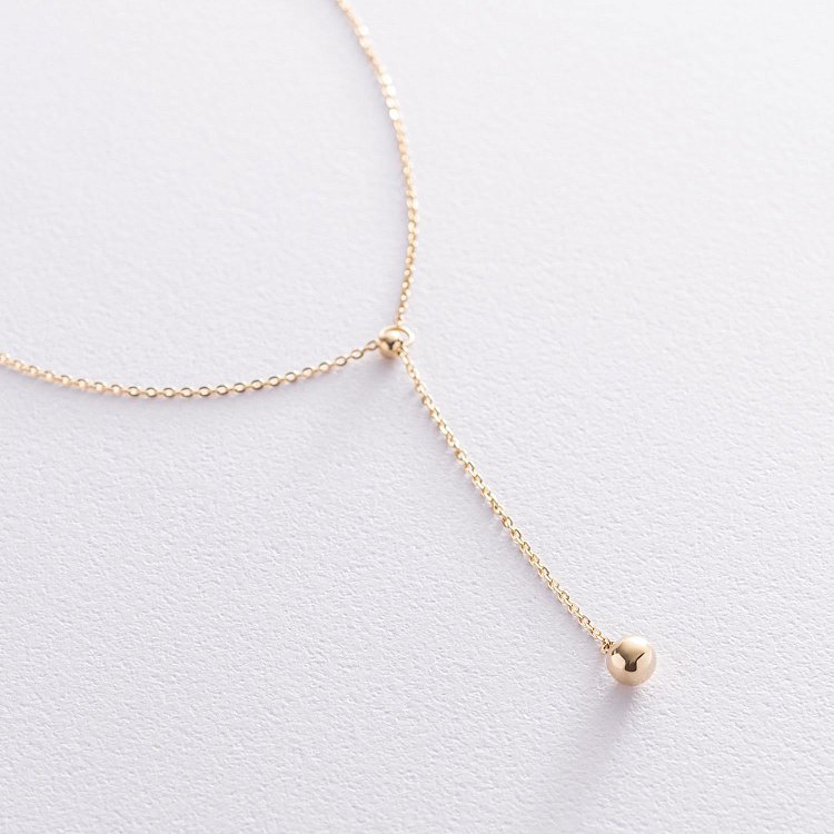 Кольє "Кулька" в жовтому золоті 860354М від ювелірного магазину Онікс