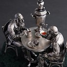 Серебряная фигура ручной работы "Чаепитие" 23169 от ювелирного магазина Оникс - 2