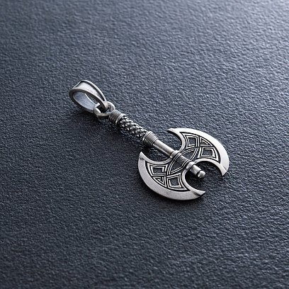 Серебряный кулон "Двойной топор" 7049 №8