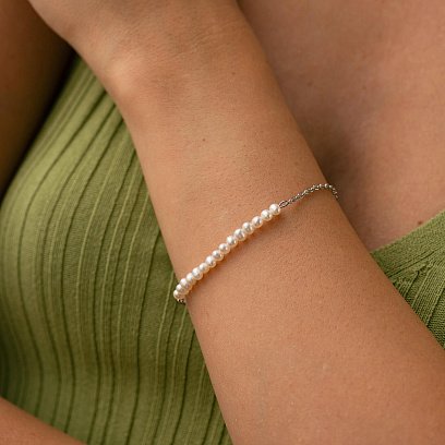 Срібний браслет з перлами 4209р-3PWT №2