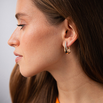 Сережки "Крапельки" у червоному золоті с09546