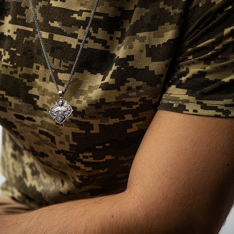 Серебряный кулон "Український козак. Борітеся-поборете, Вам Бог помагає" 133137 от ювелирного магазина Оникс - 11