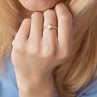Золотое кольцо "Клевер" с фианитами к07007 от ювелирного магазина Оникс - 1