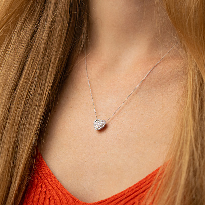 Золотое колье "Сердечко" с бриллиантами колб0144ca №2