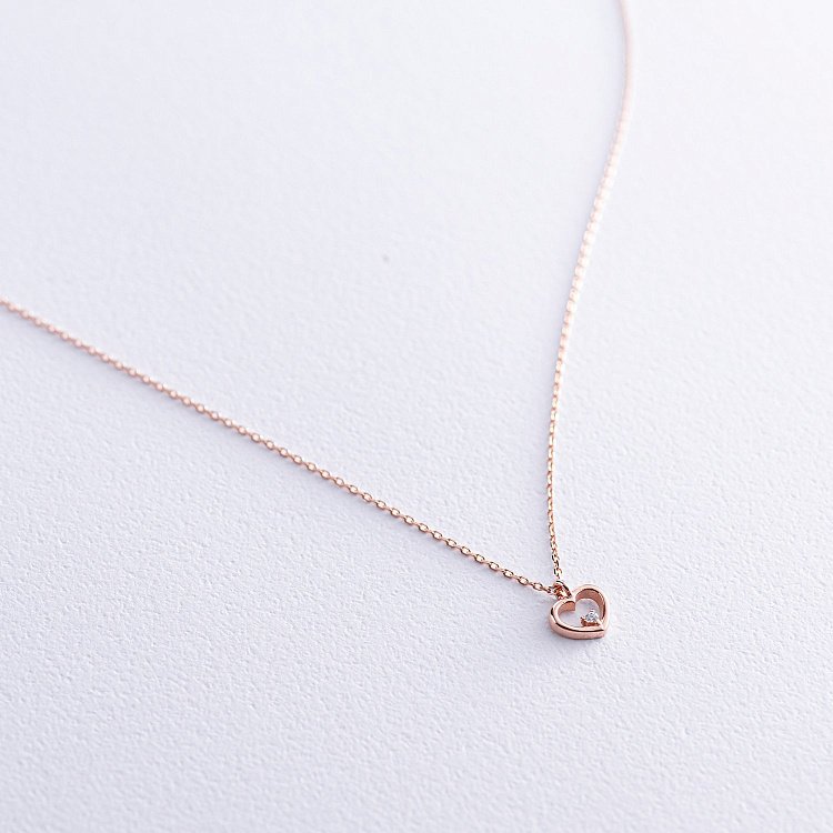 Кольє "Сердечко" у червоному золоті кол02201 від ювелірного магазину Онікс - 2