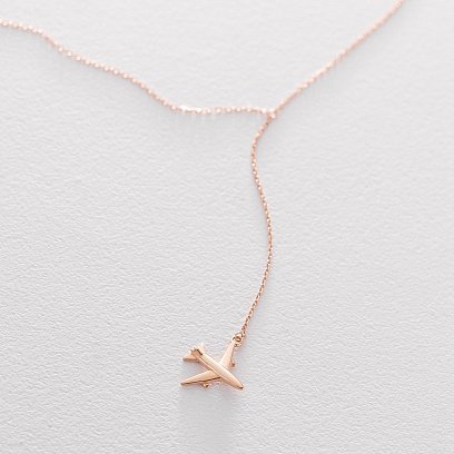 Золотое колье "Самолетик" кол01485