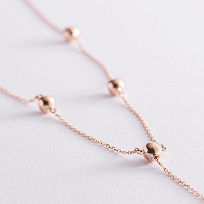 Колье 2 в 1 "Шарики" в красном золоте кол01954 №6