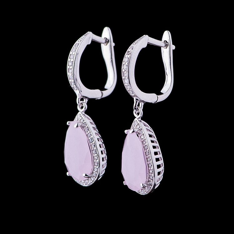 Срібні сережки (фіаніти) 121915 від ювелірного магазину Онікс - 1