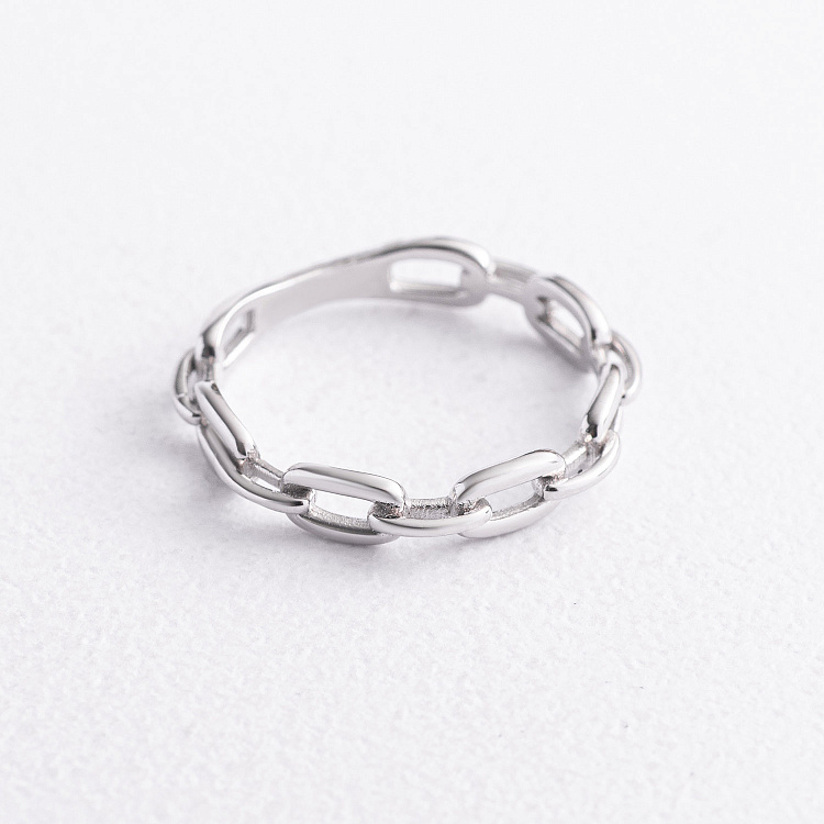 Кольцо "Цепочка" в белом золоте к08527 от ювелирного магазина Оникс