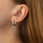 Серебряные серьги - кольца с цепочками 902-01450 от ювелирного магазина Оникс - 2