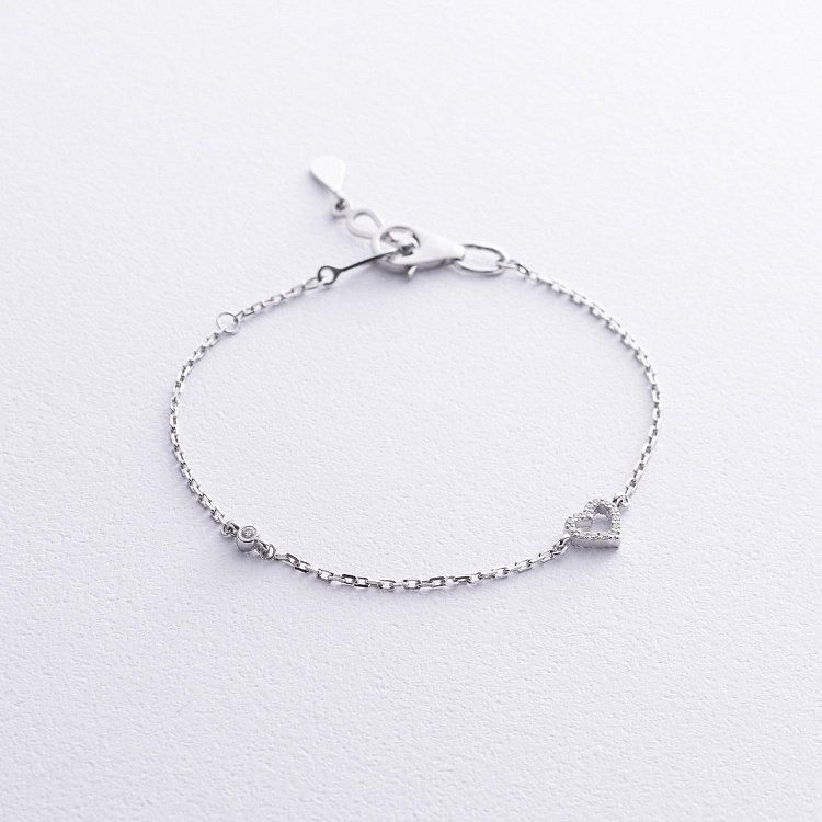 Золотий браслет "Сердечко" з діамантами 538431121 Золотий браслет "Сердечко" з діамантами 538431121 від ювелірного магазину Онікс