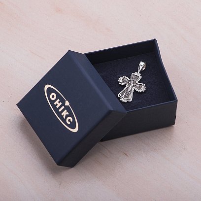 Серебряный православный крест (чернение) 132401 №3