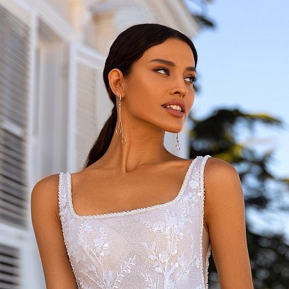 Золоті сережки "Кругообіг на ланцюжку" с07510 №12