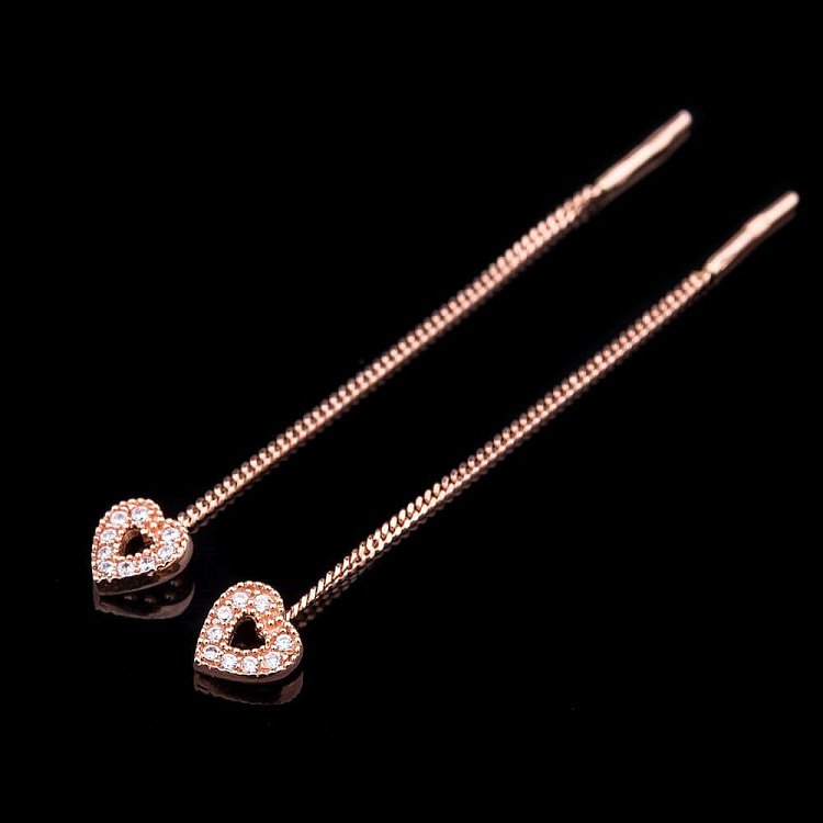 Золоті сережки "Сердечка" з фіанітами с02935 від ювелірного магазину Онікс - 1