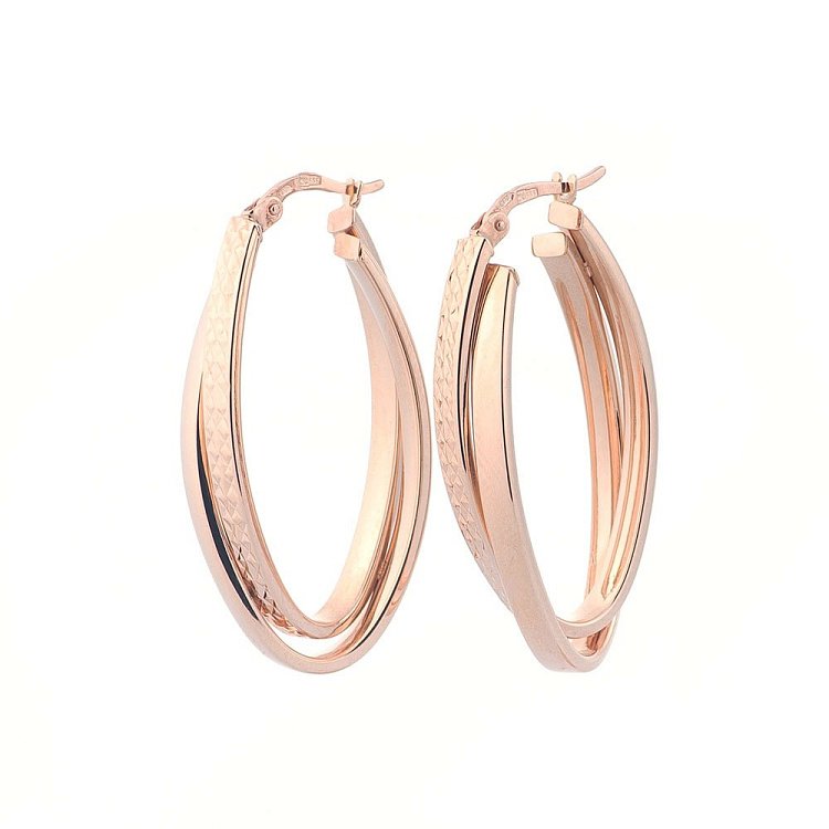 Золотые серьги-кольца с04421 от ювелирного магазина Оникс - 1