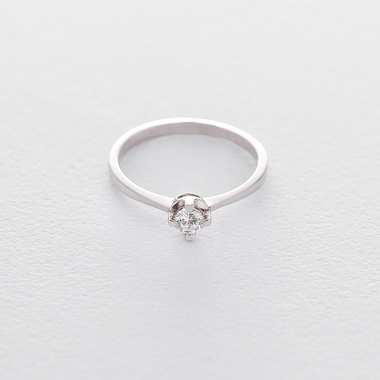 Золота заручальна каблучка з фіанітом к04428 від ювелірного магазину Онікс