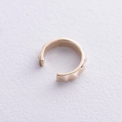 Серьга - каффа "Mona" в желтом золоте с08737 №5