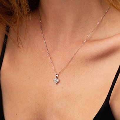 Золотий кулон "Сердечко" з діамантами пб0283nl №4