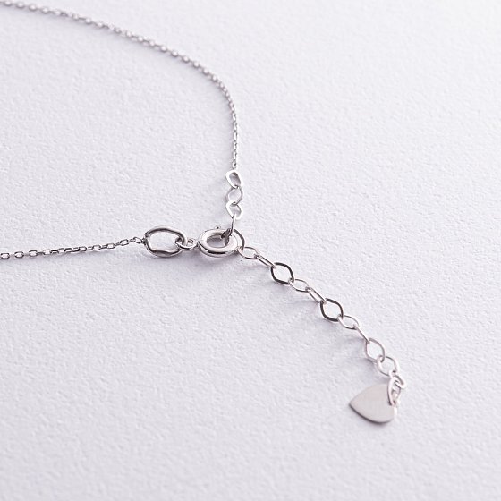 Колье с одним фианитом (белое золото) кол02278 №5