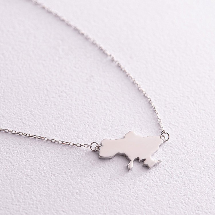 Колье "Моя Украина" в белом золоте (возможна гравировка) кол02300 от ювелирного магазина Оникс - 6