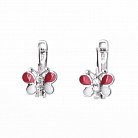 Срібні сережки "Метелик" (Емаль і фіаніти) 122053 от ювелирного магазина Оникс - 1