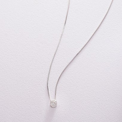 Срібне кольє з фіанітом 18777