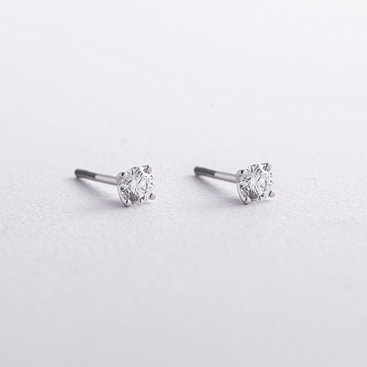 Золоті сережки - пусети з діамантами 348841121