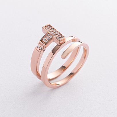 Кольцо "Tilda" в красном золоте к08354